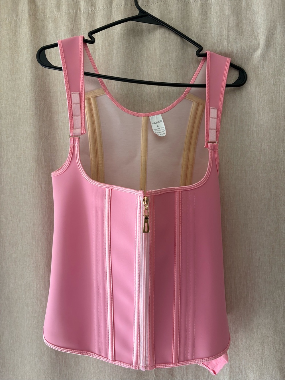 Pink Front-Zip Shapewear Tank